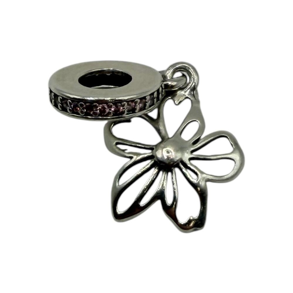 Pandora Sterling Silver Daisy Flower Dangle Charm New With Box